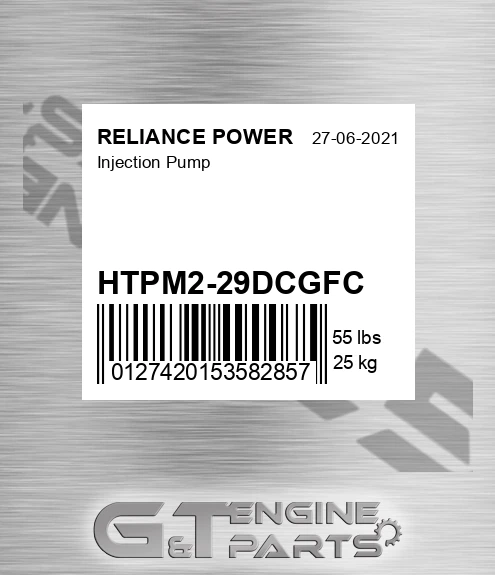 HTPM2-29DCGFC Injection Pump for RELIANCE POWER