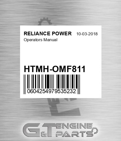 HTMH-OMF811 Operators Manual for RELIANCE POWER