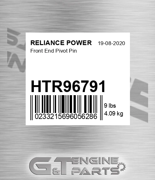 HTR96791 Front End Pivot Pin for RELIANCE POWER