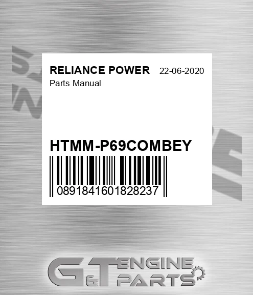HTMM-P69COMBEY Parts Manual for RELIANCE POWER