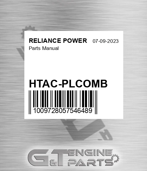 HTAC-PLCOMB Parts Manual for RELIANCE POWER