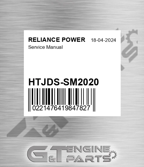 HTJDS-SM2020 Service Manual for RELIANCE POWER