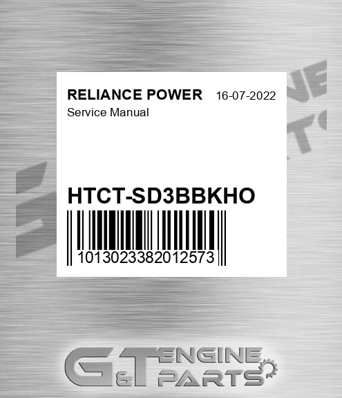 HTCT-SD3BBKHO Service Manual for RELIANCE POWER