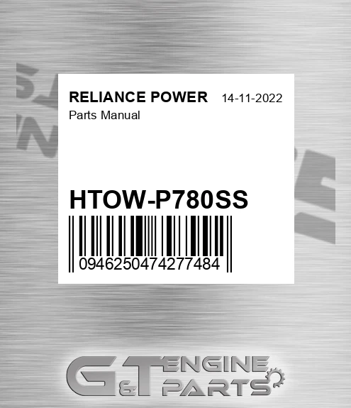 HTOW-P780SS Parts Manual for RELIANCE POWER