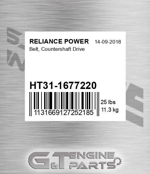 HT31-1677220 Belt, Countershaft Drive for RELIANCE POWER