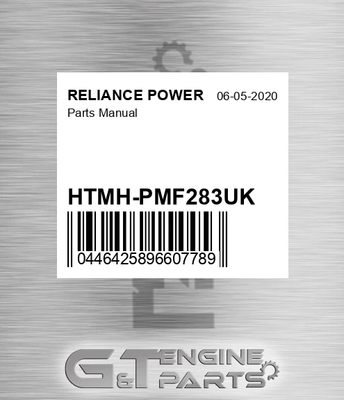 HTMH-PMF283UK Parts Manual for RELIANCE POWER