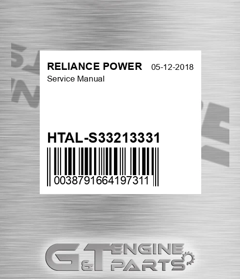 HTAL-S33213331 Service Manual for RELIANCE POWER