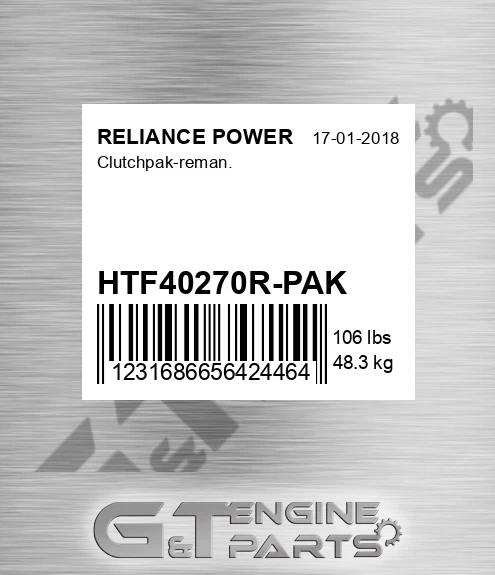 HTF40270R-PAK Clutchpak-reman.