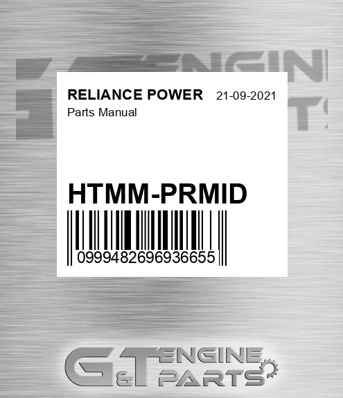 HTMM-PRMID Parts Manual for RELIANCE POWER