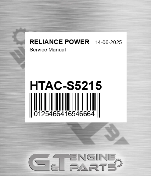 HTAC-S5215 Service Manual for RELIANCE POWER