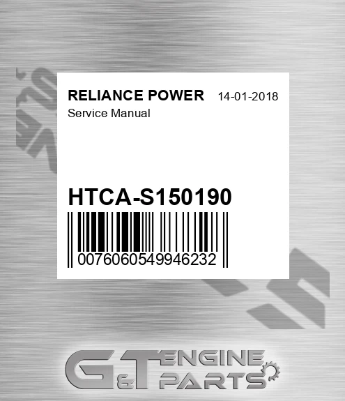 HTCA-S150190 Service Manual for RELIANCE POWER