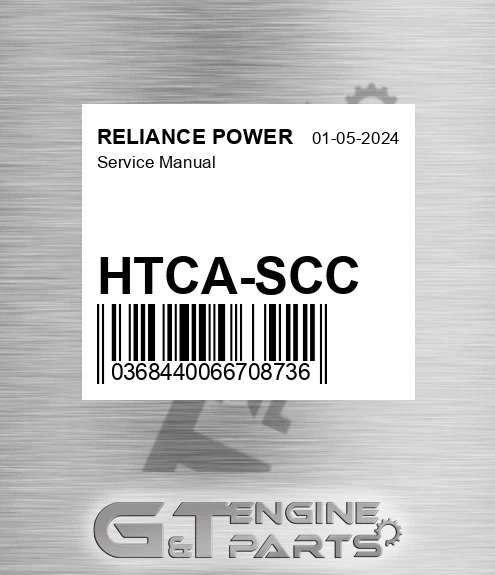 HTCA-SCC Service Manual for RELIANCE POWER