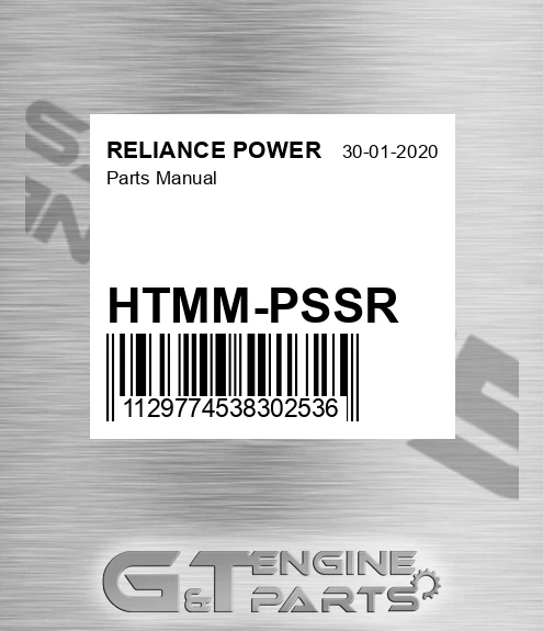 HTMM-PSSR Parts Manual for RELIANCE POWER