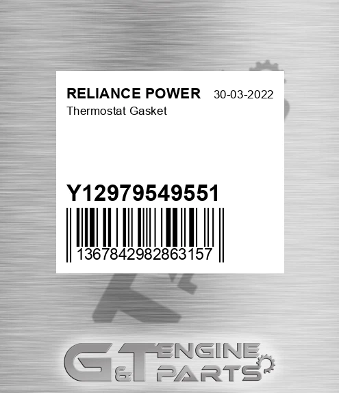 Y12979549551 Thermostat Gasket