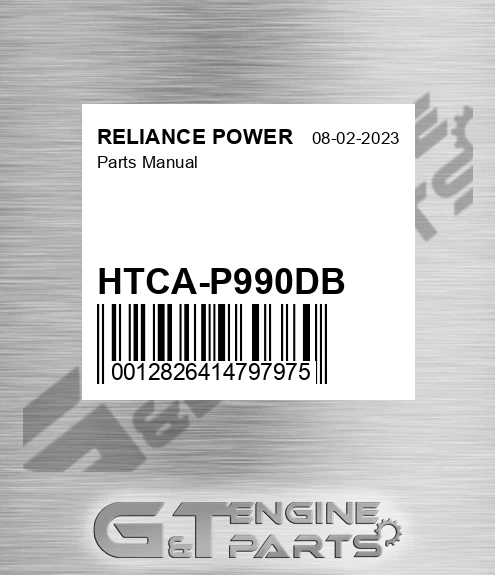 HTCA-P990DB Parts Manual for RELIANCE POWER