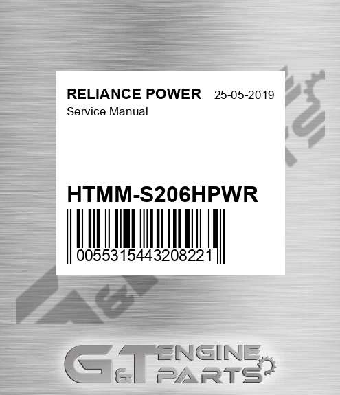 HTMM-S206HPWR Service Manual for RELIANCE POWER