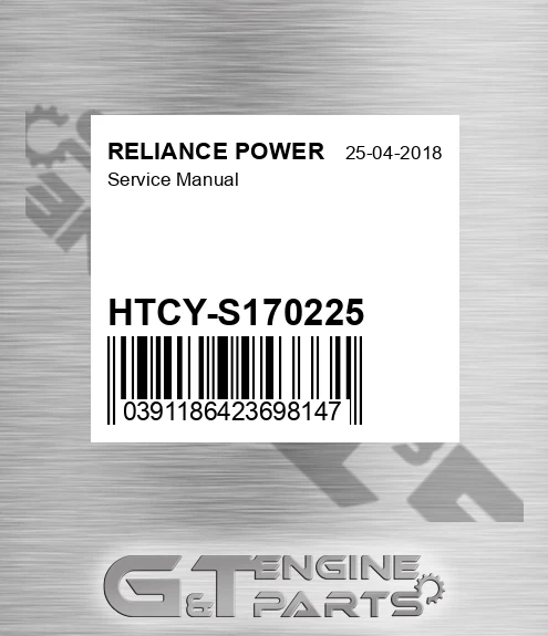HTCY-S170225 Service Manual for RELIANCE POWER