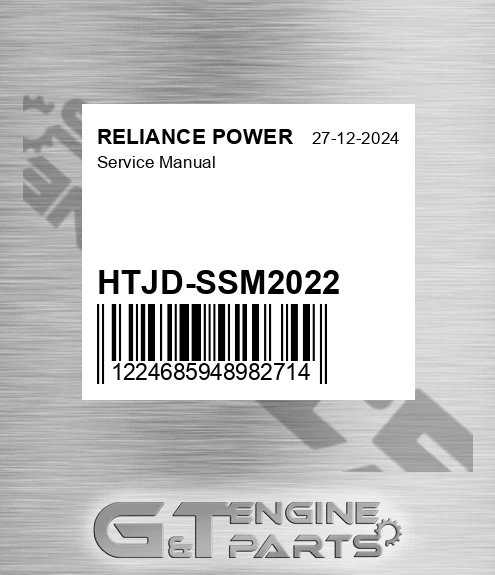 HTJD-SSM2022 Service Manual for RELIANCE POWER