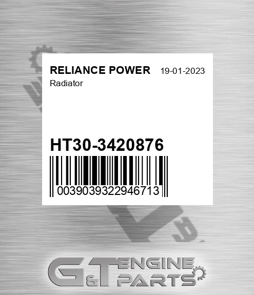 HT30-3420876 Radiator for RELIANCE POWER