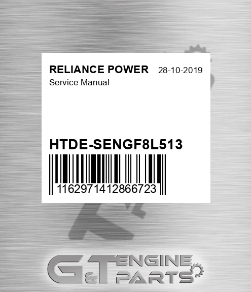 HTDE-SENGF8L513 Service Manual for RELIANCE POWER