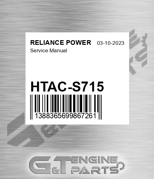 HTAC-S715 Service Manual for RELIANCE POWER