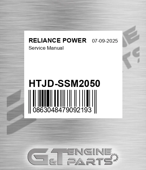 HTJD-SSM2050 Service Manual for RELIANCE POWER
