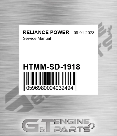 HTMM-SD-1918 Service Manual for RELIANCE POWER