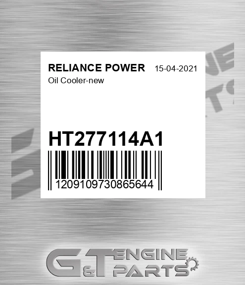 HT277114A1 RELIANCE POWER Oil Cooler-new