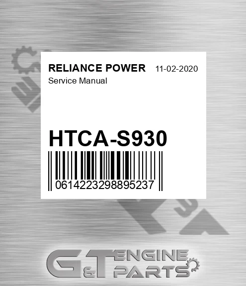 HTCA-S930 Service Manual for RELIANCE POWER
