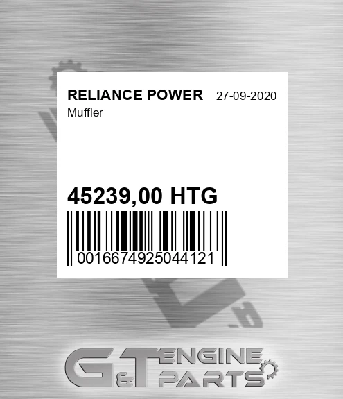 45239,00 HTG Muffler