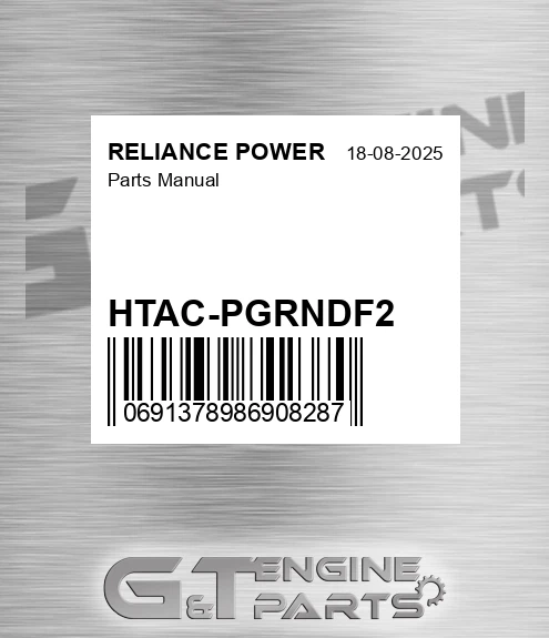 HTAC-PGRNDF2 Parts Manual for RELIANCE POWER