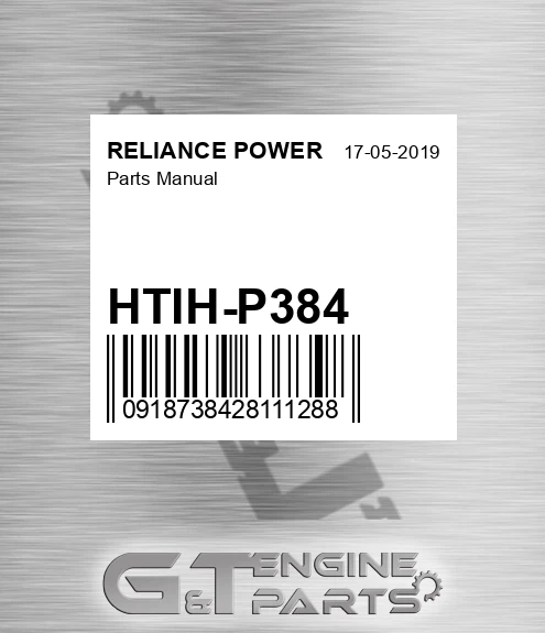 HTIH-P384 Parts Manual for RELIANCE POWER