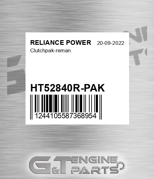 HT52840R-PAK Clutchpak-reman. for RELIANCE POWER