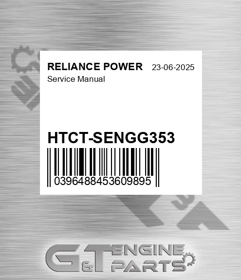 HTCT-SENGG353 Service Manual for RELIANCE POWER