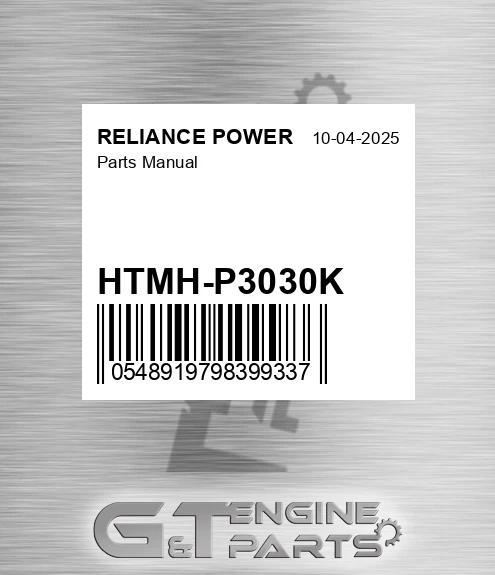HTMH-P3030K Parts Manual for RELIANCE POWER