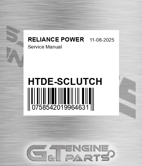 HTDE-SCLUTCH Service Manual for RELIANCE POWER