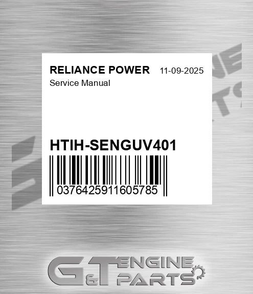 HTIH-SENGUV401 Service Manual for RELIANCE POWER