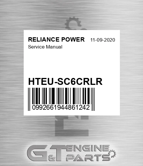 HTEU-SC6CRLR Service Manual for RELIANCE POWER
