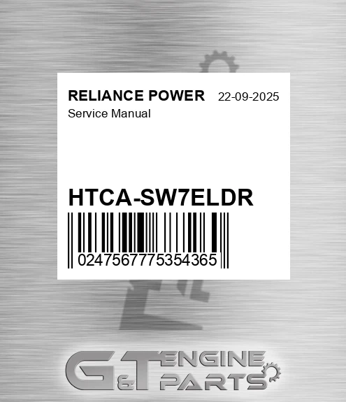 HTCA-SW7ELDR Service Manual for RELIANCE POWER