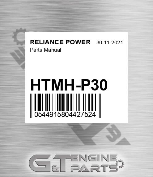 HTMH-P30 Parts Manual for RELIANCE POWER
