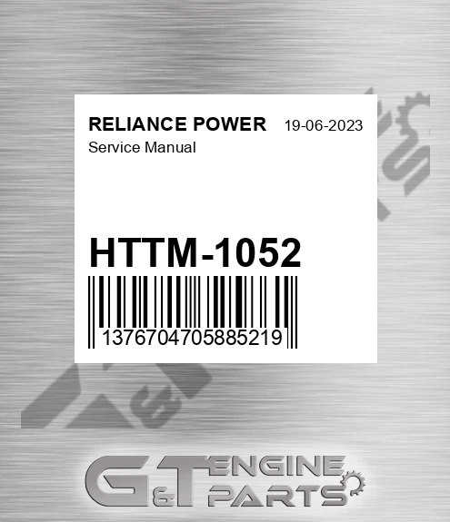 HTTM-1052 Service Manual for RELIANCE POWER
