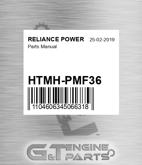 HTMH-PMF36 Parts Manual for RELIANCE POWER