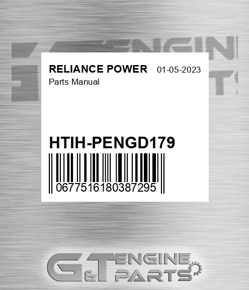 HTIH-PENGD179 Parts Manual for RELIANCE POWER