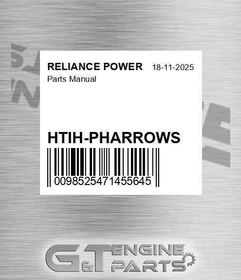 HTIH-PHARROWS Parts Manual for RELIANCE POWER