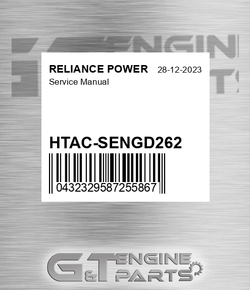 HTAC-SENGD262 Service Manual for RELIANCE POWER