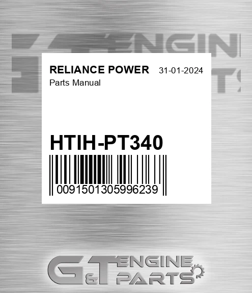 HTIH-PT340 Parts Manual for RELIANCE POWER