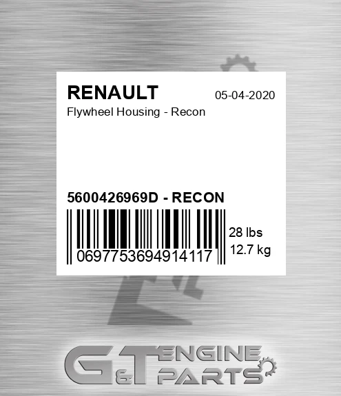 5600426969D - RECON Flywheel Housing - Recon