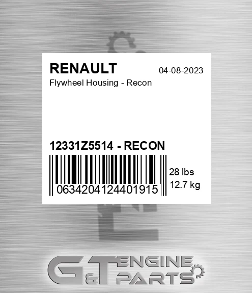 12331Z5514 - RECON Flywheel Housing - Recon