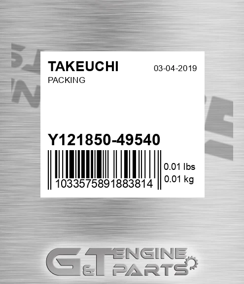 Y121850-49540 Packing