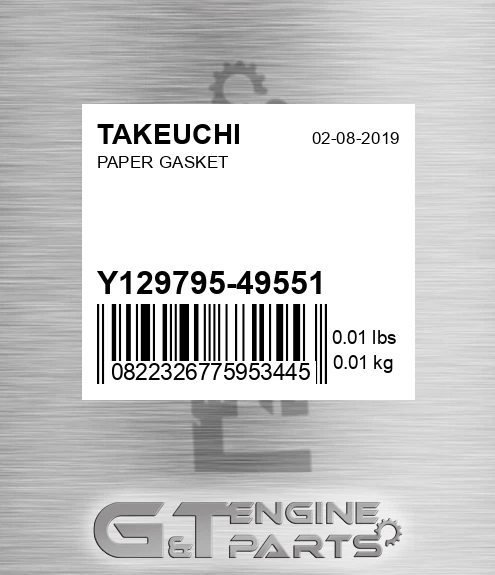Y129795-49551 Paper Gasket